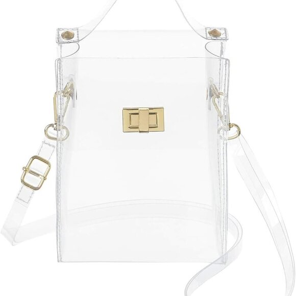 Clear Small Crossbody Bags Stadium Approved Cell Phone Jelly Purse Shoulder Bag - Picture 1 of 7